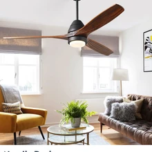 2 Corlor лопасти твердой древесины потолочный вентилятор с 3 Corlor светильник с пультом дистанционного управления 110 В 220 в 52 дюйма классический вентилятор светильник