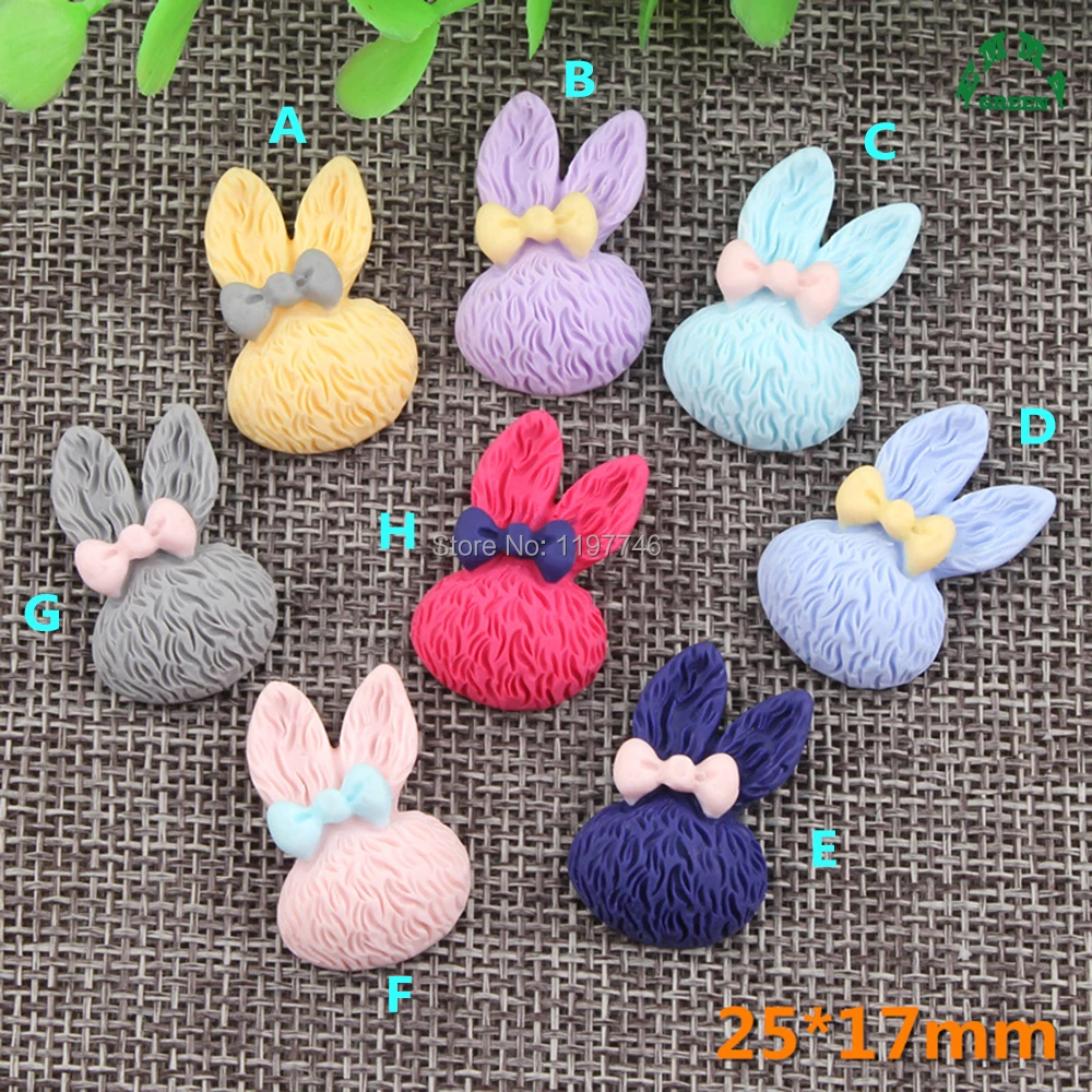 

Bunny Rabbit Head Flatback Resin Cabochons Scrapbook Craft 25 mm DIY Phone Home Decor Handmade Accessories 10pcs