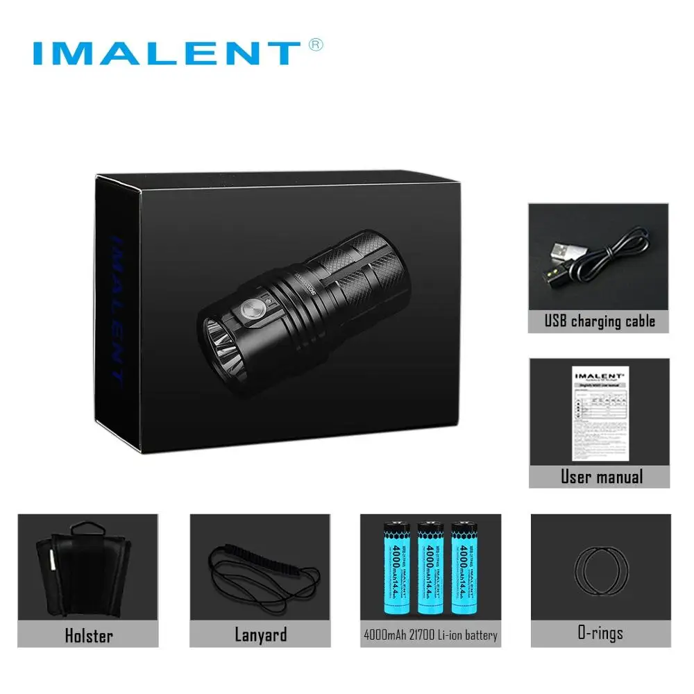 IMALENT MS06 LED Flashlight CREE XHP70 2nd 25000 LM Rechargeable Torch Light with 21700 Battery for