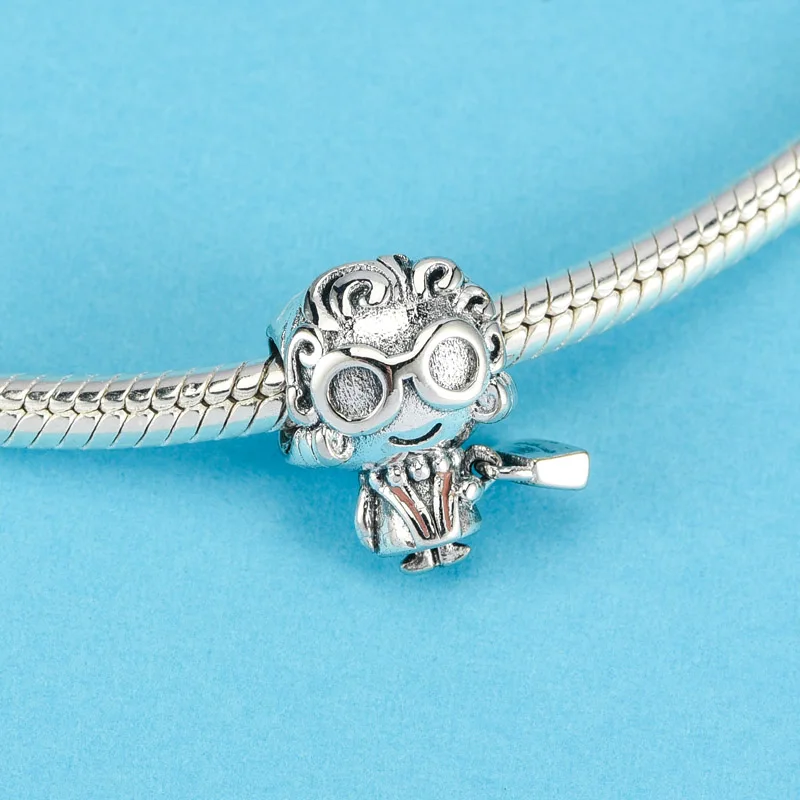 

New style S925 Sterling Silver Mother's Day ELDERLY WOM CHARM beads Fit Original Pandora Bracelet Necklace For Women DIY Jewelry
