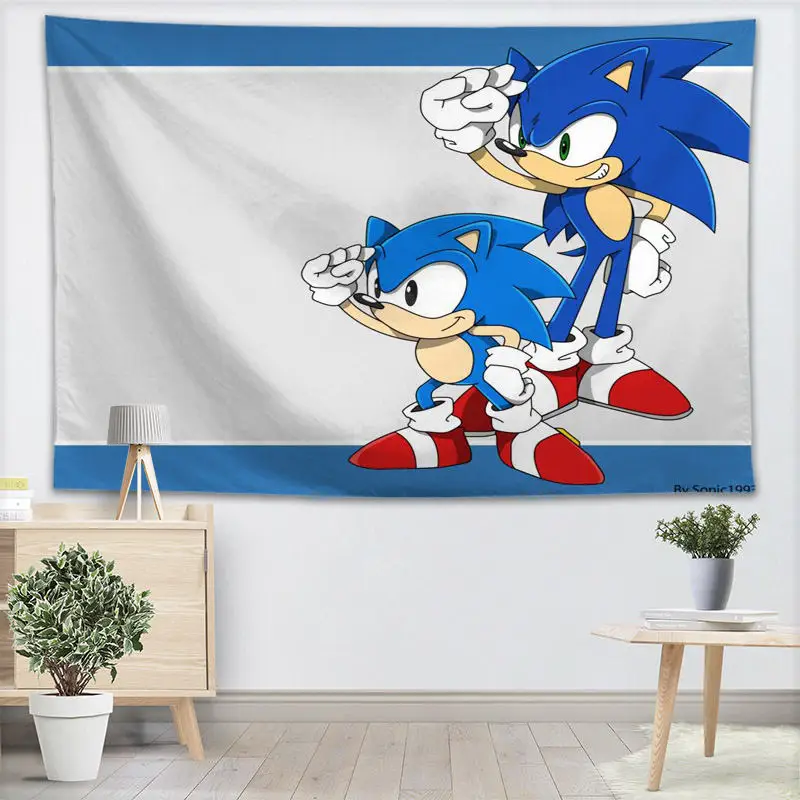 Sonic The Hedgehog гобелен настенный Декор для домашней вечеринки на день рождения украшения тканевые гобелены палатка туристический спальный коврик