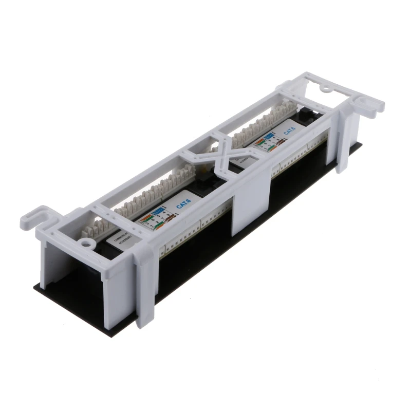 Network Tool Kit 12 Port CAT6 Patch Panel RJ45 Networking Wall Mount Rack Mount Bracket O28 19 Dropship