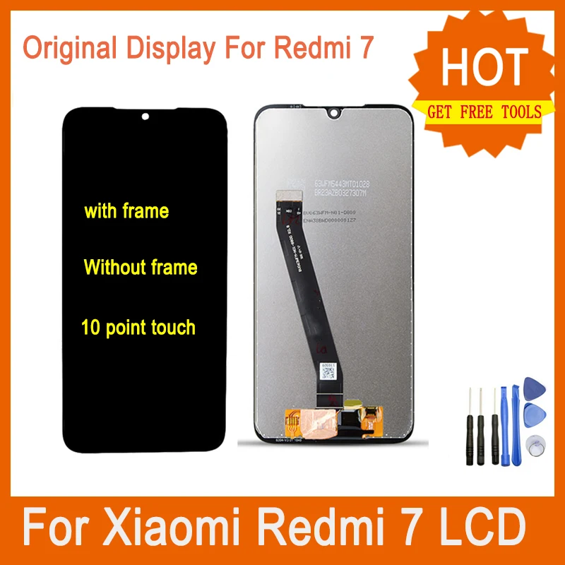 For Xiaomi Redmi 7 Display 6.26&quot Snapdragon 632 Touch Screen Digitizer Assembly 10 point LCD with Frame | Мобильные телефоны и
