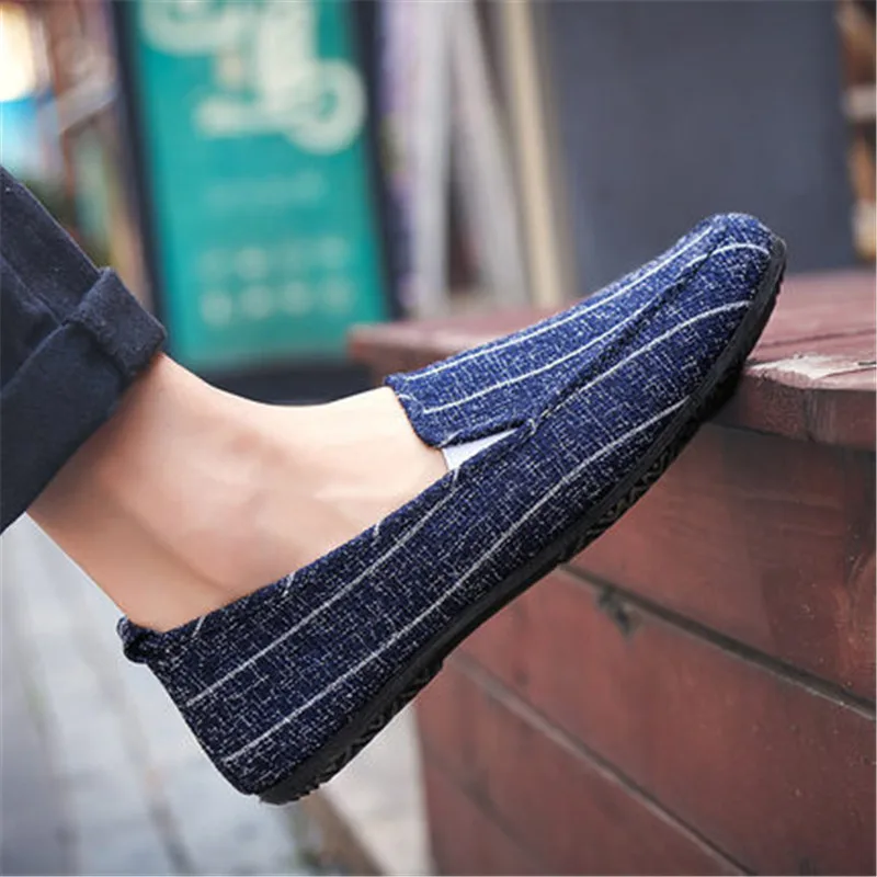 Casual Flats Mens Vulcanize Shoes Patchwork Mens Shoes Light New Fashion Canvas Male Casual Man Slip-On Spring Autumn Sneakers