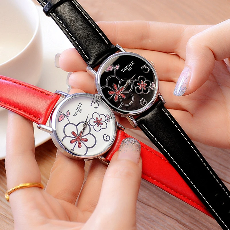 YAZOLE-reloj con patrón de flores bonitas para mujer, reloj de movimiento  de cuarzo duradero, diseño ligero íntimo Masculino, 352