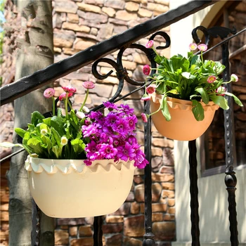 

1 Pc Garden Home Semi-circular Pp Outdoor Nursery Pot Beautiful Street Decoration For Shop