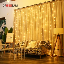 6x3 3x3 м сосулька, светодиодный светильник для занавесок, сказочный светильник, Рождественский светильник с функцией памяти для свадьбы, дома, сада, вечерние украшения