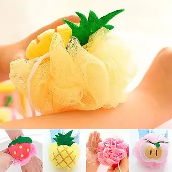 

2019 New Soft Fruit Shape Bath Puff Shower Sponge Body Foam Bubble Net Ball Body Scrub Bathroom Products