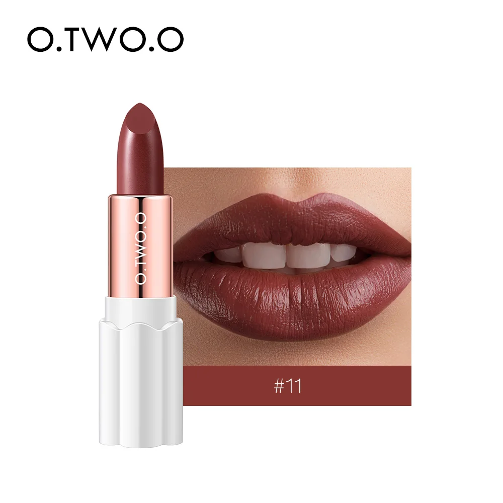 12 Colors Nourishing Smooth Velvet Lipstick Waterproof Matte Lip Stick Sexy Red Lip Makeup Beauty Fashion Lip Balm Cosmetic - Color: 11