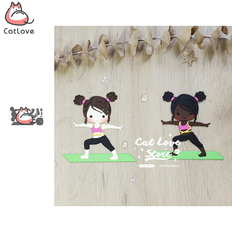 Йога девушка упражнения металлический Трафаретный вырубной штамп трафарет для