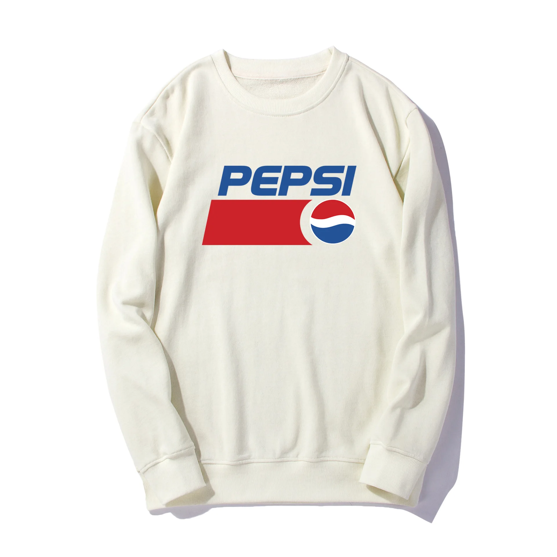 Европейские и американские улицы Ретро Высокая улица онлайн знаменитостей популярный бренд Pepsi Joint Толстовка свободного кроя пуловер с круглым вырезом H