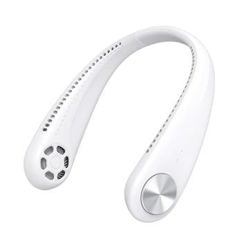 

REMAX Wearable Lazy Sports Halter Fan Mini Hanging Neck Fan USB Rechargeable Cover Halter Sports Fan Air Cooler ,White