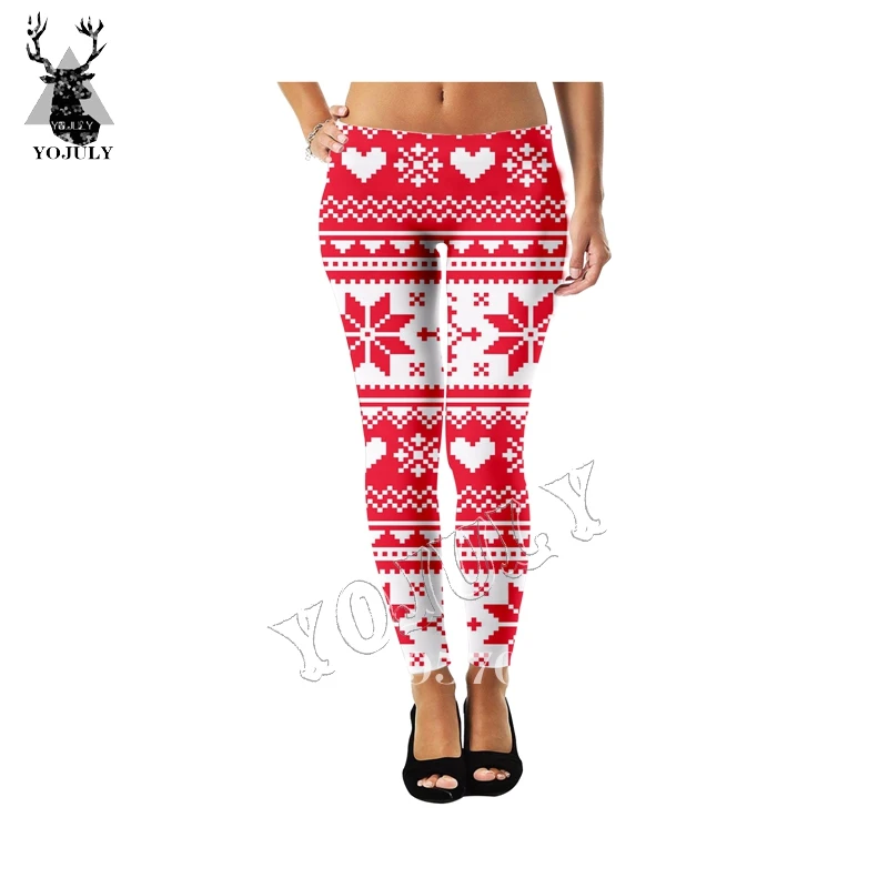 

YOJULY 2019 New Fashion Womens 3D Printed Christmas funny Leisure sport Hip hop Leggings Women Workout Leggings Y424