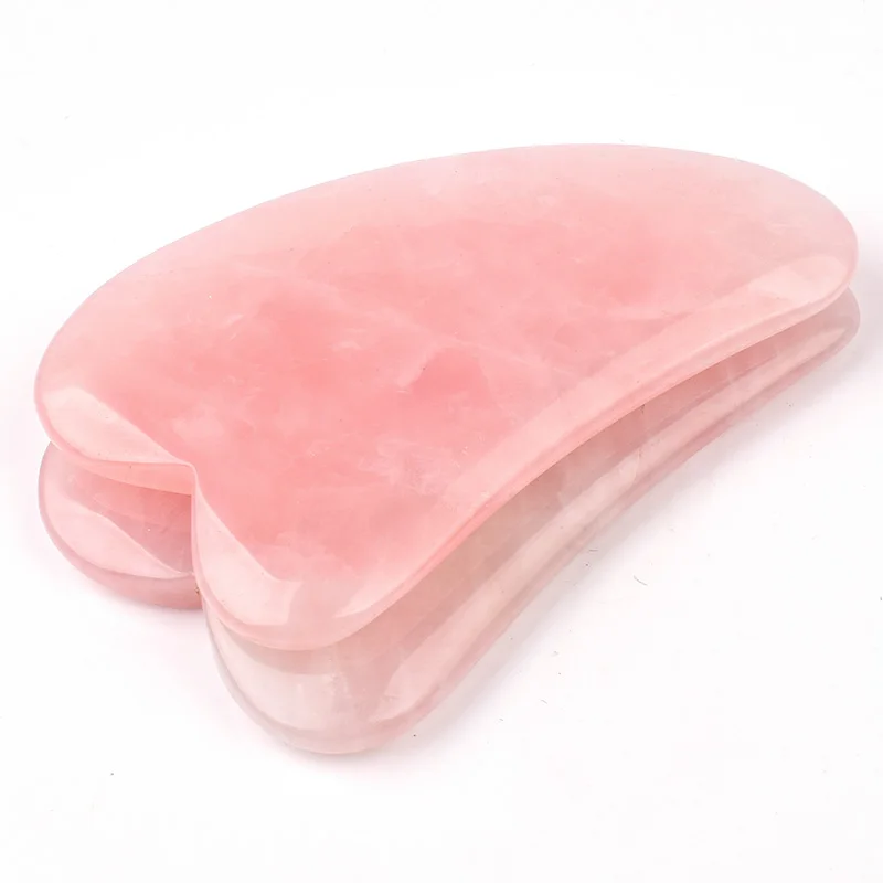 2 шт. натуральный розовый кварц Gua Sha скребок для кузова массажный инструмент для лица и спины массажер для ног Gua Sha