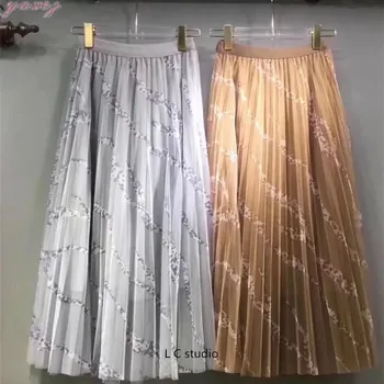 

2020 New Arrival Micro Fine Nesh Summer Boho Midi Skirts Womens 2020 High Waist Mesh Skirt High Waist Tulle Skirt Woman Clothes