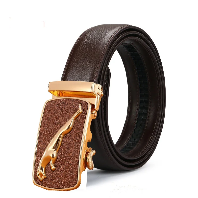 Высококачественный мужской ремень из натуральной кожи коричневый модный