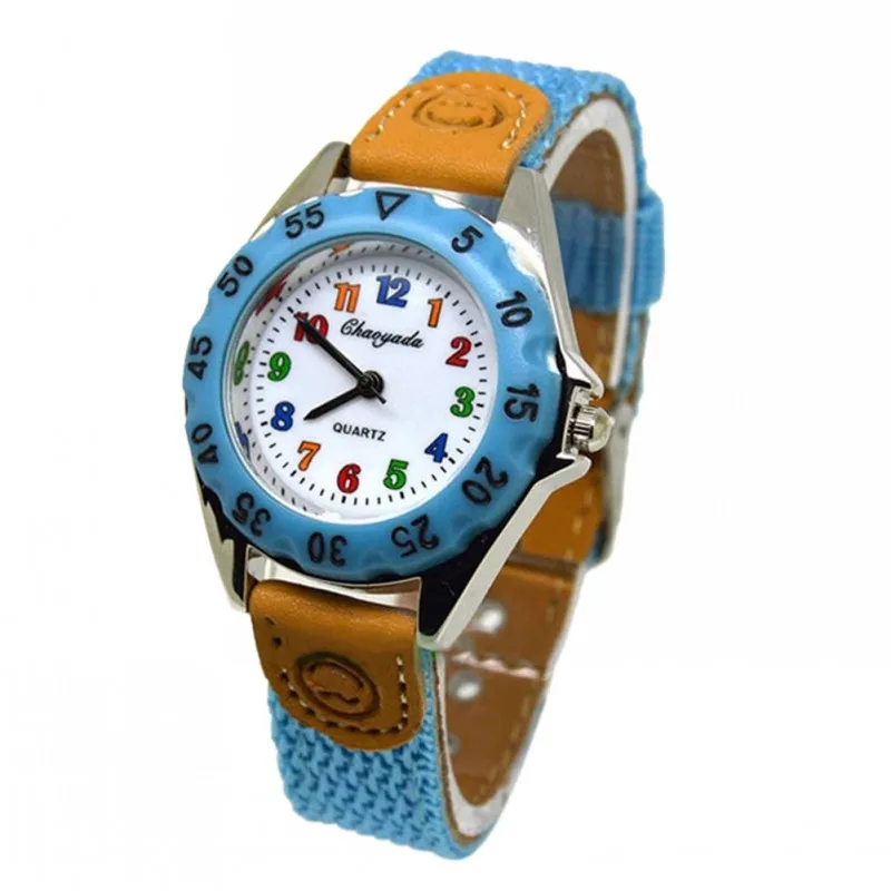 New arrival fashion canvas electronic kids Watch Children Girls Boys Students Quartz Wristwatch watches Relogio Feminino 5