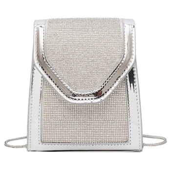 

Rhinestone Inlaid For Evening Party Fashion Banquet Fashion Shoulder Storage Totes Bags For Women Lady White