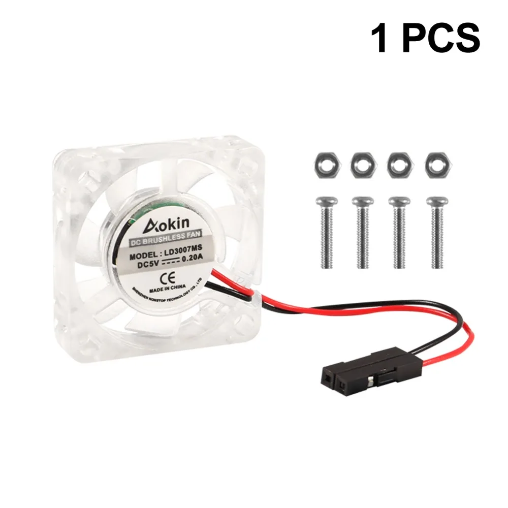 Raspberry Pi 4 Cooling Fan, Raspberry Pi DC Brushless CPU LED Cooling Fan 30mm 3010 Fan Cooler for Raspberry Pi Model B 3B + 2B+ (9)