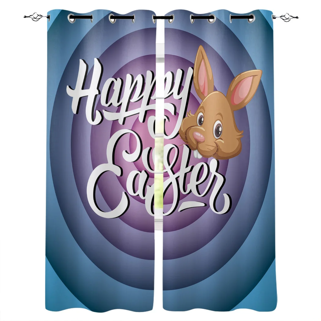 

Easter Theme Film Opening Pattern Curtains Window Living Room Curtains Kitchen Indoor Window High Blackout Curtain Thick