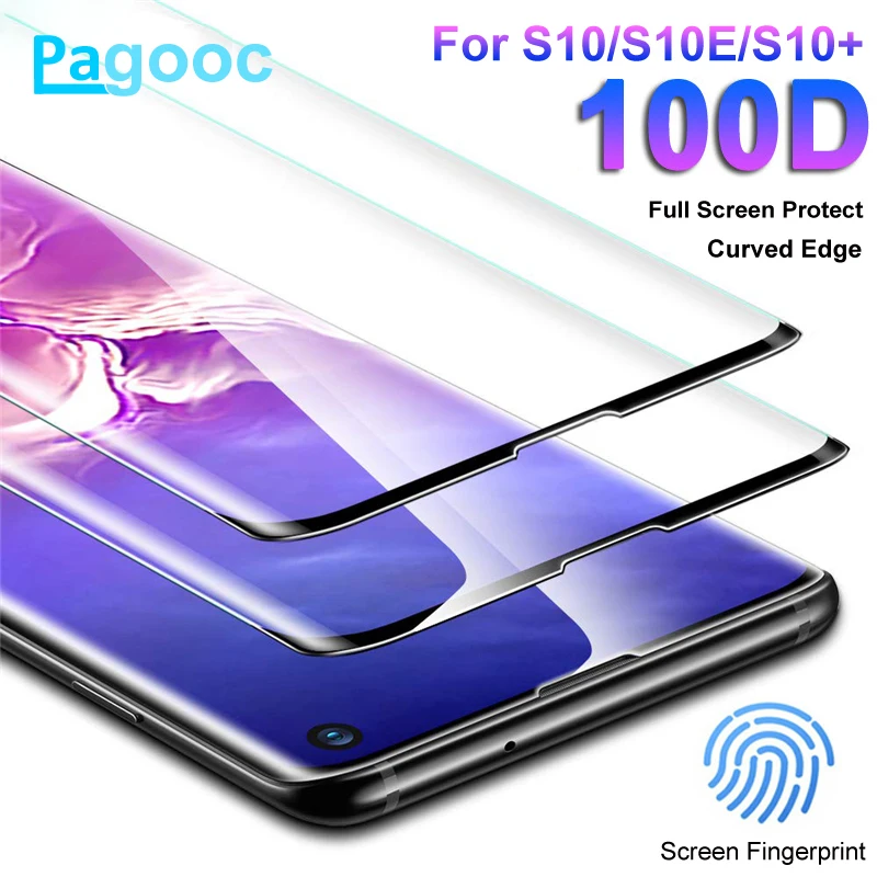 100D полный изогнутый экран из закаленного стекла для samsung Galaxy S10E S8 S9 S10 Plus Note 8 9 10 профессиональная защита стеклянная пленка чехол