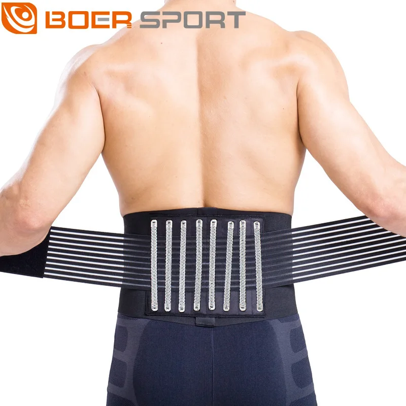 

Fitness Gym Belt Lower Back Waist Support Trimmer Lumbar Belt Compression 8 Springs Support Double Pull Strap Sport Accessories