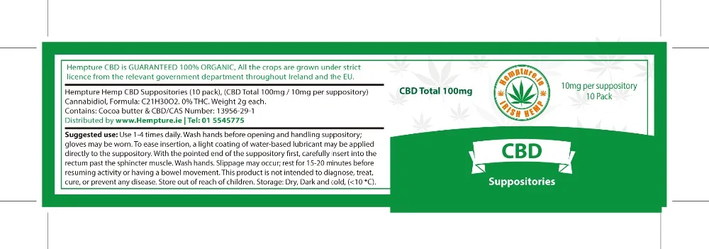 Hempture - Suppository Label 160mm x 40mm