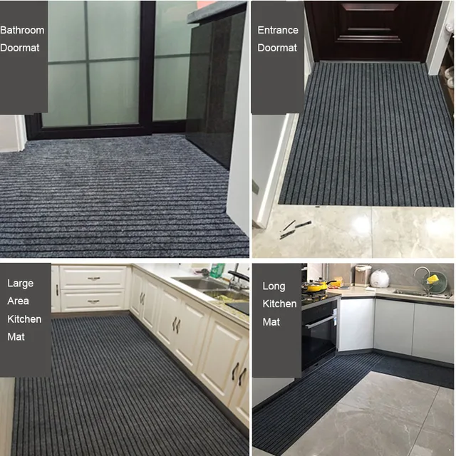 Can Be Cut Thin Doormat for Mall Entrance Door Outdoor Indoor Striped Gray  Red Khaki Kitchen Area Rugs Anti Slip Door Floor Mats - AliExpress