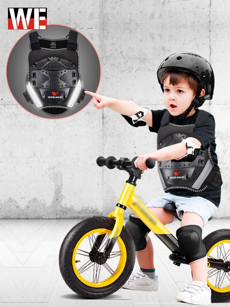 

WOSAWE Children's Armor Jacket Vest Chest Protection Motorcycle Gear Kids Back Support Protection Cycling Skiing Protector