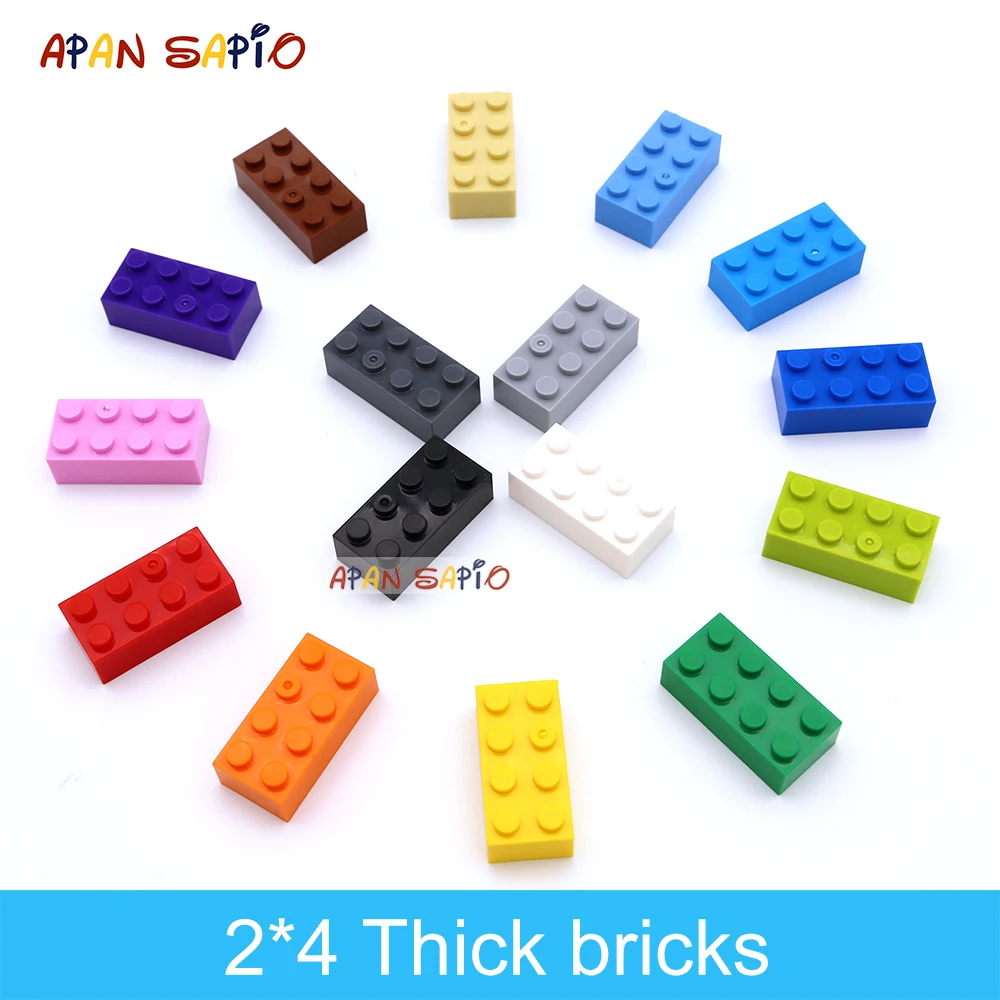 LEGO LOT OF 50 NEW 2 X 4 DOT BRICKS BUILDING BLOCKS PIECES 