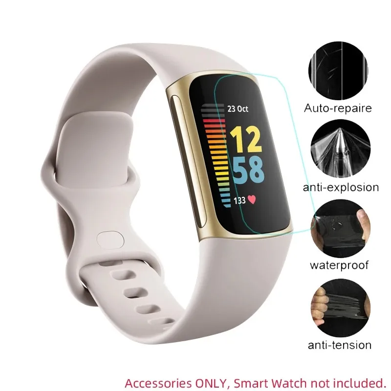 6 Pack Soft TPU Clear Protective Film For Fitbit Charge 5/4/3 Smart Band Wristband Screen Protector Cover Smartband Accessories | Наручные