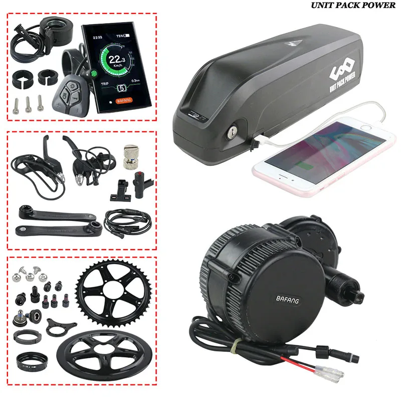 Bafang BBS02 48 в 750 Вт среднемоторный привод 8fun BBS02 велосипед электрический e велосипед конверсионный комплект центральный двигатель eBike часть с батареей