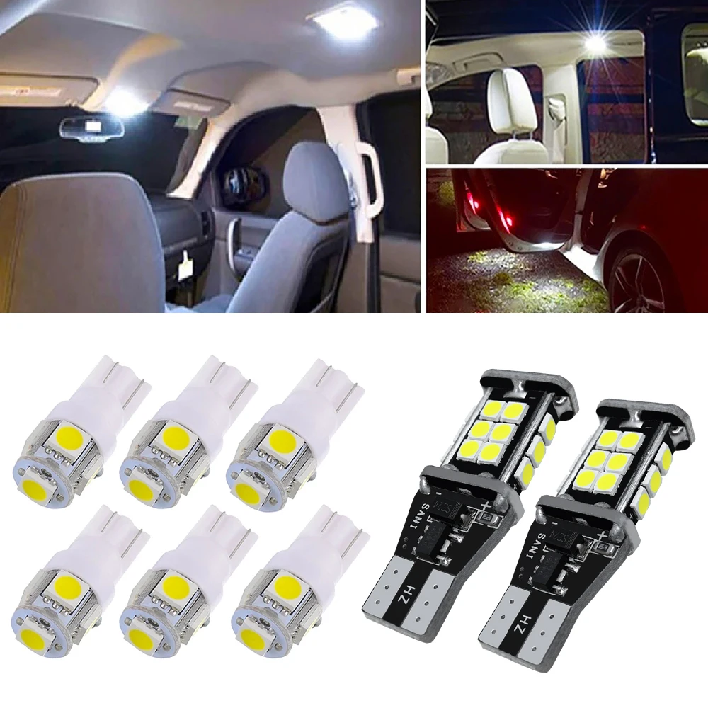 8 шт. светодиодные лампы T10 W5W SMD5 + T15 | Автомобили и мотоциклы
