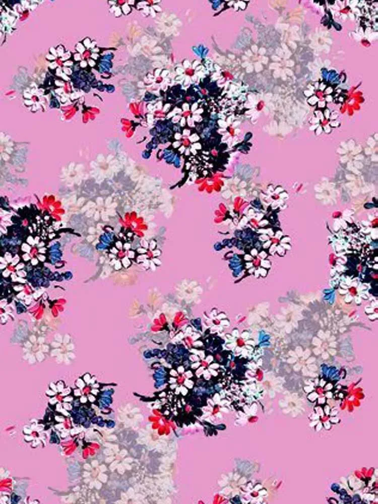 Стрейчевая шелковая атласная ткань с цветочным принтом для платьев рубашек