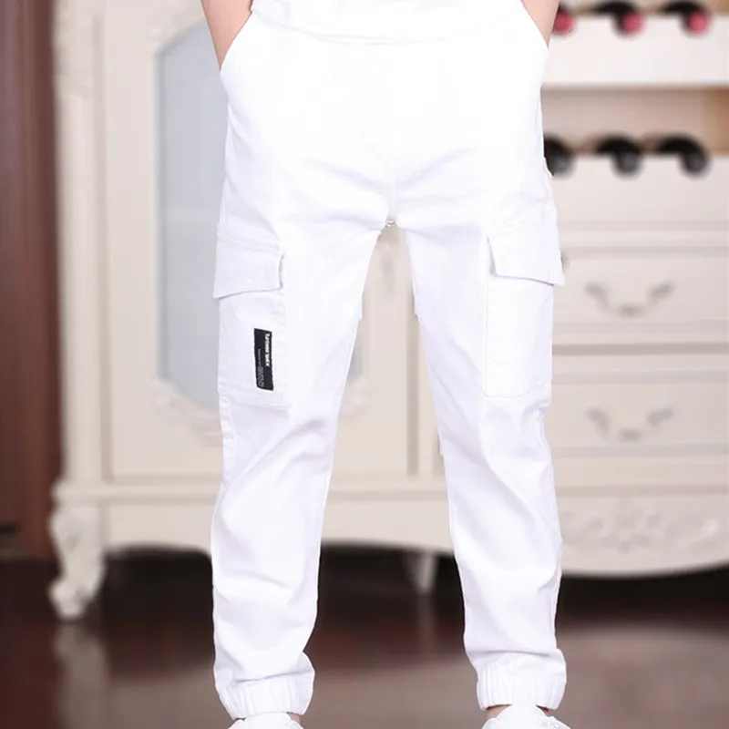 4-18T Boys Casual Cargo Pants Spring Autumn Big Pockets Trousers For Students boys pants