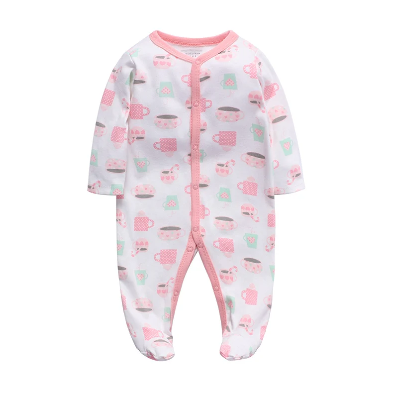 newborn footed sleeper pajama baby girls jumpsuit 3 6 9 12 months coton Infant boys clothing