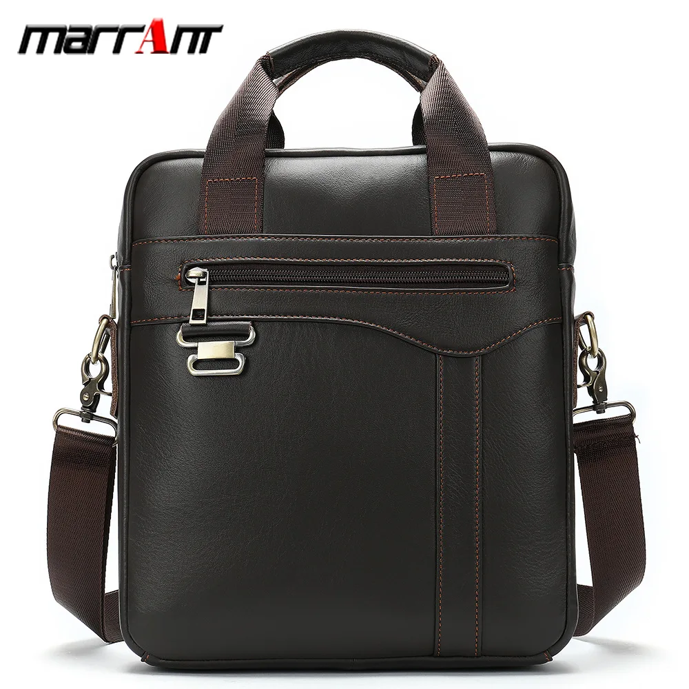 

New business retro vertical folder handbag shoulder Messenger bag cowhide men's bag