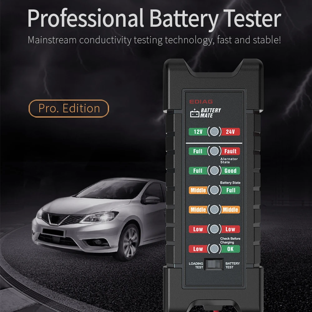 12V 24V для автомобилей и мотоциклов Батарея тестер BM410 & BM420 с 7 светодиодный свет