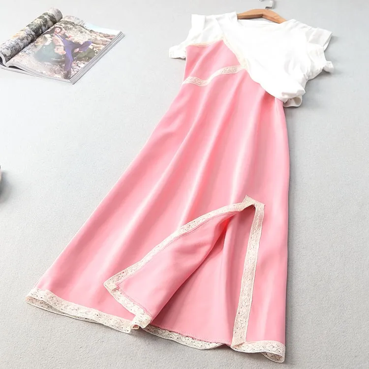 Женское асимметричное платье розовое дизайнерское праздничное составного кроя