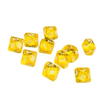 D10 желтая 10-сторонняя игральная кость из драгоценного камня для ролевых игр Подземелья и Драконы набор из 10 кубиков