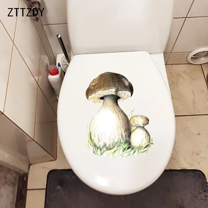 ZTTZDY 17,7 × 22,7 CM creativo seta de dibujos animados baño de Casa niños Pared de habitación decoración T6-0138