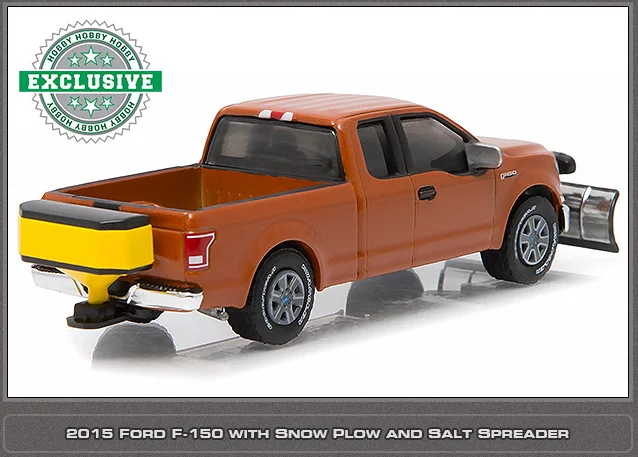 Зеленый свет 1: 64 Ford F-150 с снежной плуг и соль Игрушечная машина из сплава игрушки для детей литой модельный автомобиль подарок