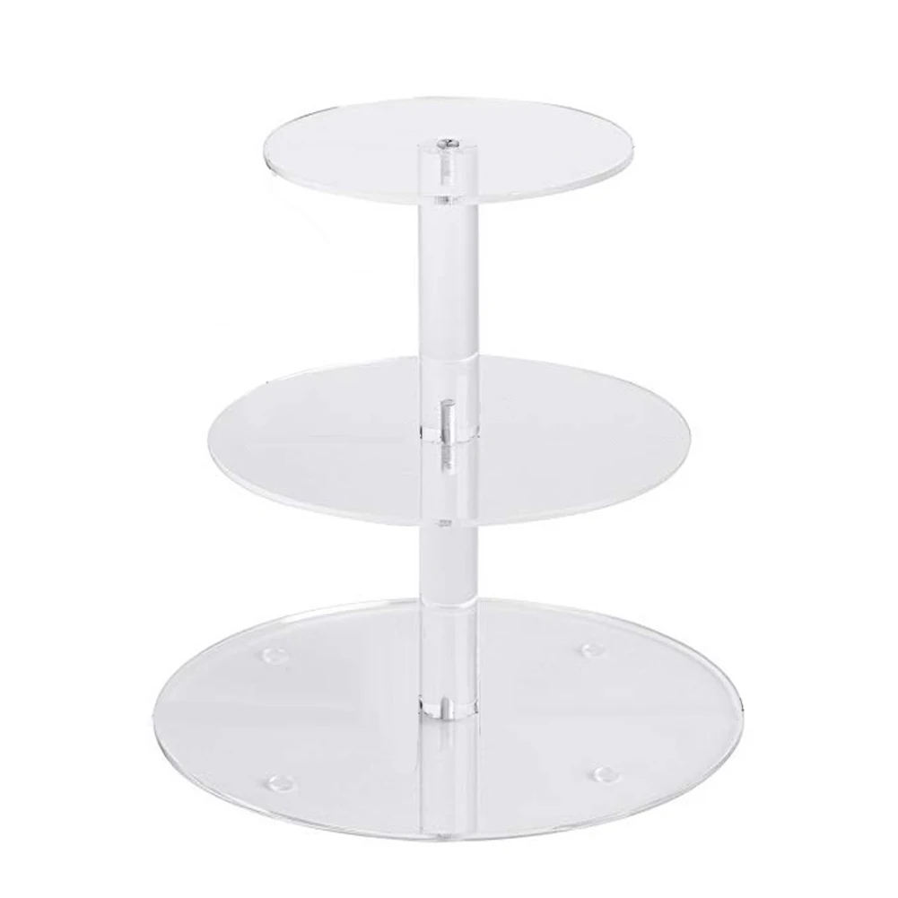 

Cake Stand Bakery Transparent Acrylic Round Dinner Birthday Party Display Shelf Wedding Detachable Home Desktop Multi Layer
