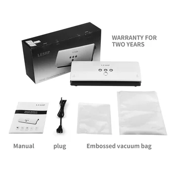 

LESHP Portable Compact Simple Operations Vacuum Sealer Sealing Machine for Household Food Preservation White ABS