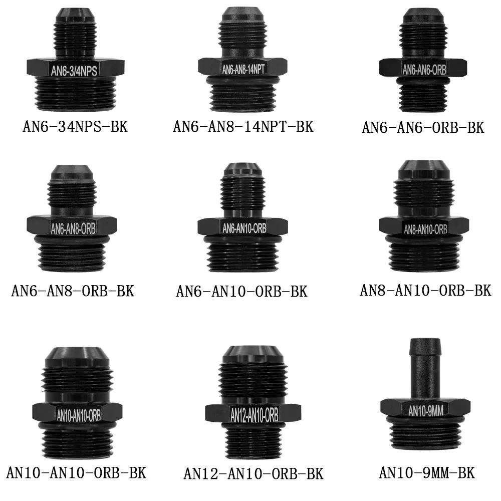 

Aluminum Alloy Universal AN6 8 10 12 to AN to M16x1.5 M18x1.5 Metric STRAIGHT FITTING CAR OIL COOLER SYSTEM