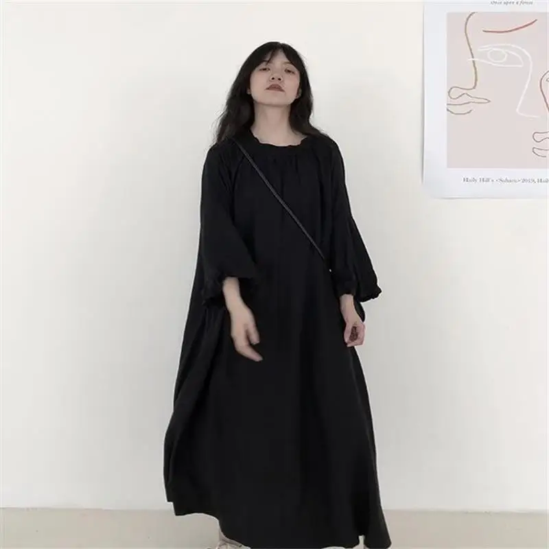 

Ladies Dress Summer New Dark Style Fairy Dress Fashion Trend Waist Slimming Loose Full-Size Dress