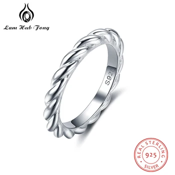 

Classic Twisted Ring for Women 925 Sterling Silver Stackable Rings Wedding Engagement Gift Silver 925 Jewelry (Lam Hub Fong)