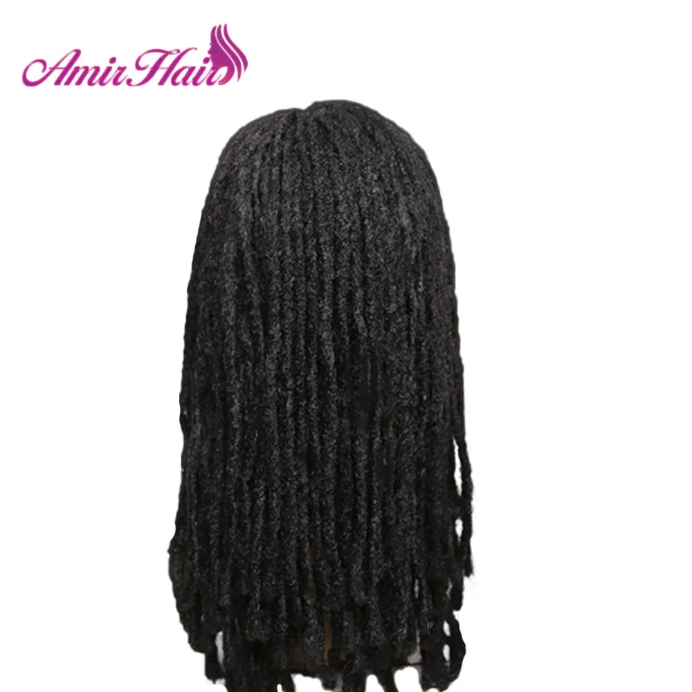 Amir Длинные Синтетические волосы дредлок парик для женщин Faux locs прическа черный смешанный коричневый крючком парики из косичек Термостойкое волокно