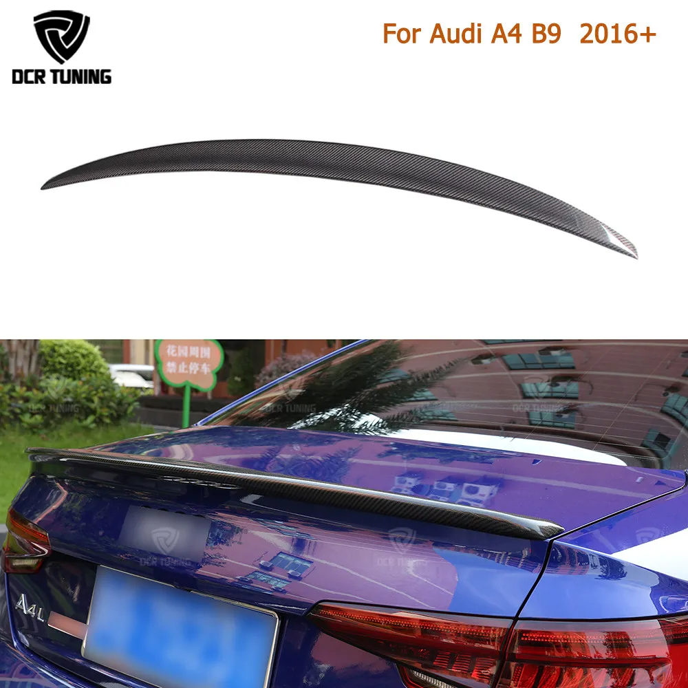

Задний спойлер для багажника из углеродного волокна для Audi A4 B9 Carbon wings S4 style 2016 2017-UP, углеродное волокно для стайлинга автомобиля A4