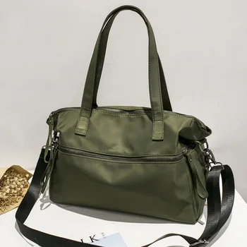 

Large Capacity Canvas Shoulder Bag Women's Handbag Men's Travel Bag Nylon Portable Sports Fitness Bag Waterproof